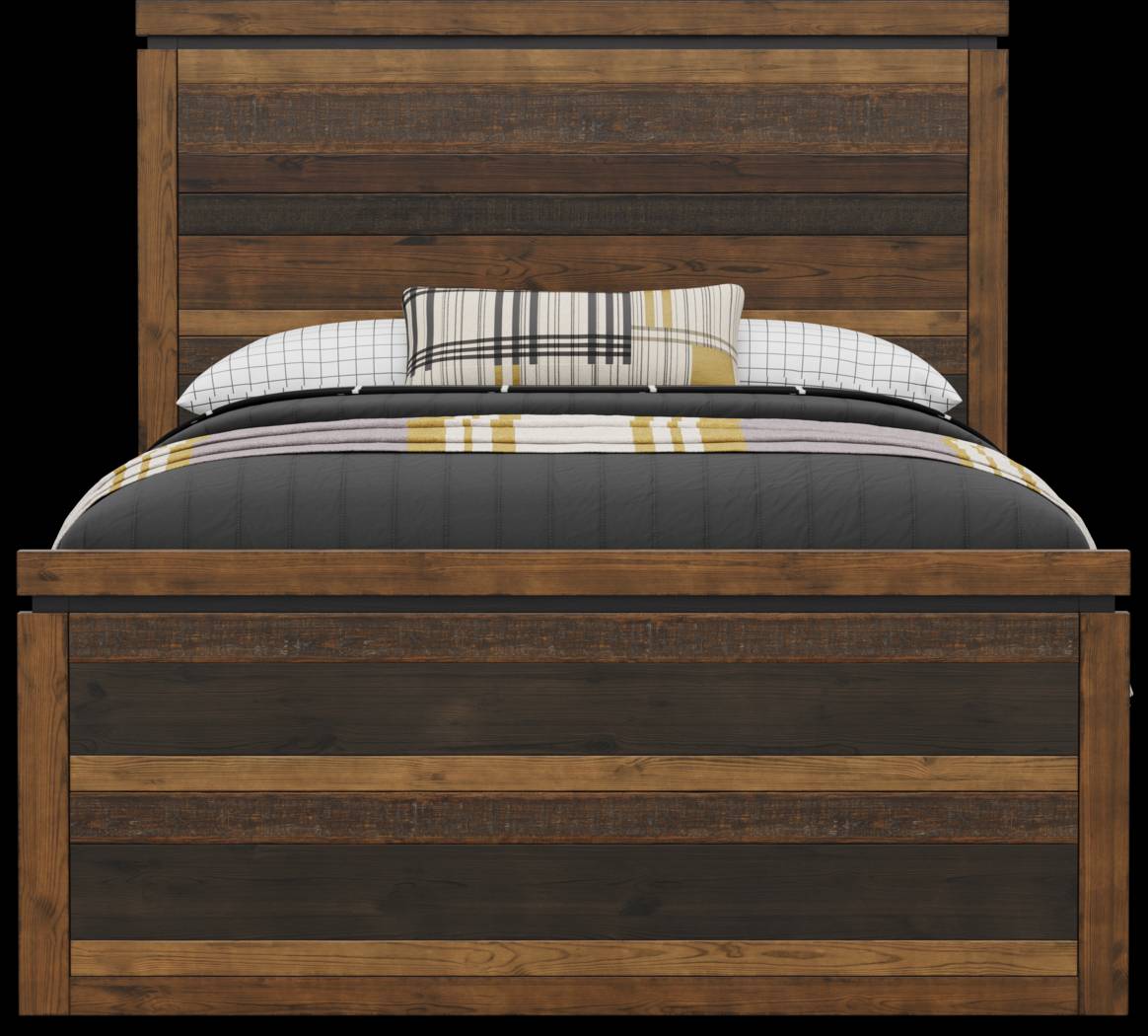 Kids Westover Hills Jr Brown Full Panel Bed with Storage Side Rail - Thumbnail - Image 2