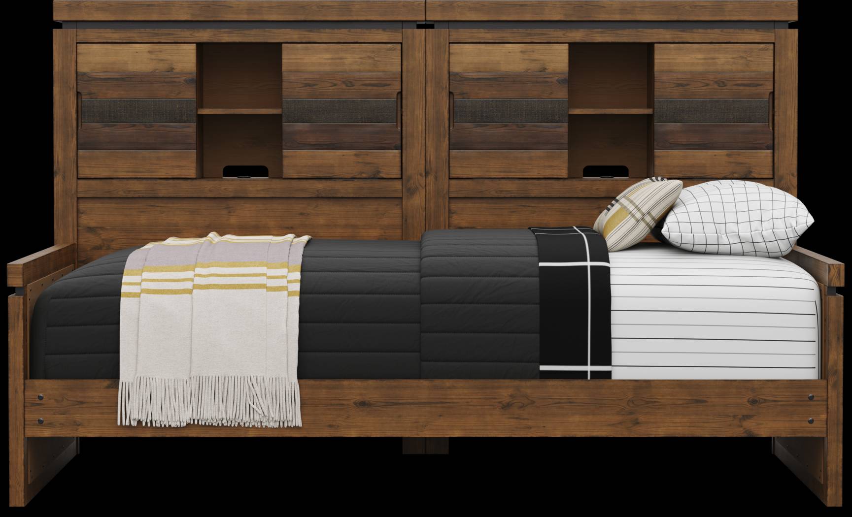 Kids Westover Hills Jr Brown Twin Bookcase Wall Bed - Thumbnail - Image 2