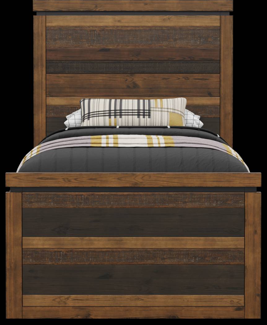 Kids Westover Hills Jr Brown Twin Panel Bed with 2 Storage Side Rails - Thumbnail - Image 2