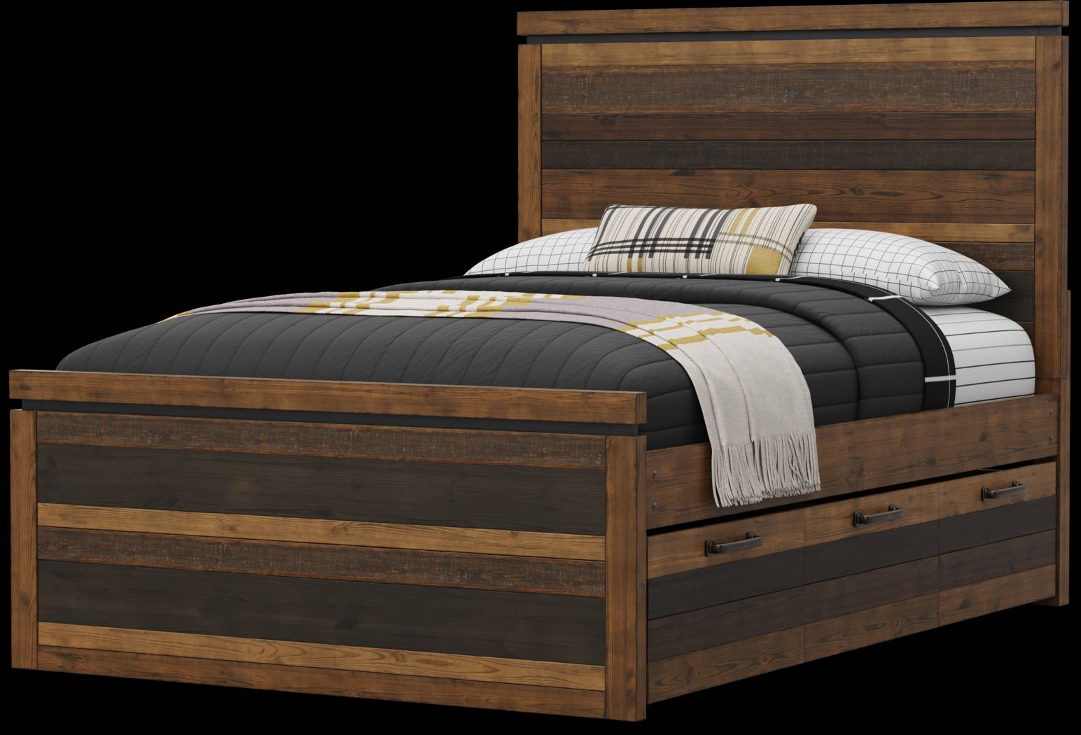 Kids Westover Hills Jr. Brown 4 Pc Full Panel Bed with Storage Side Rail and Trundle - Thumbnail - Image 3