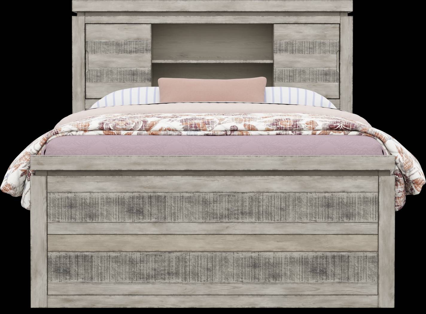 Kids Westover Hills Jr Gray Full Bookcase Bed with 2 Storage Side Rails - Thumbnail - Image 2