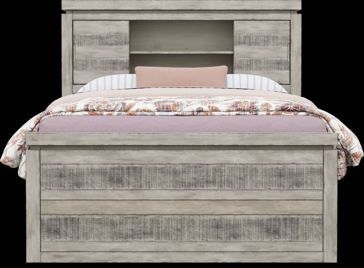 Kids Westover Hills Jr Gray Full Bookcase Bed with Storage Side Rail - Thumbnail - Image 2