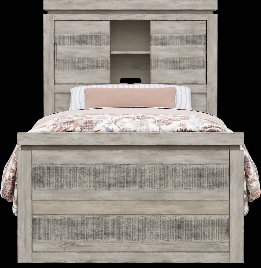 Kids Westover Hills Jr Gray Twin Bookcase Bed - Thumbnail - Image 3