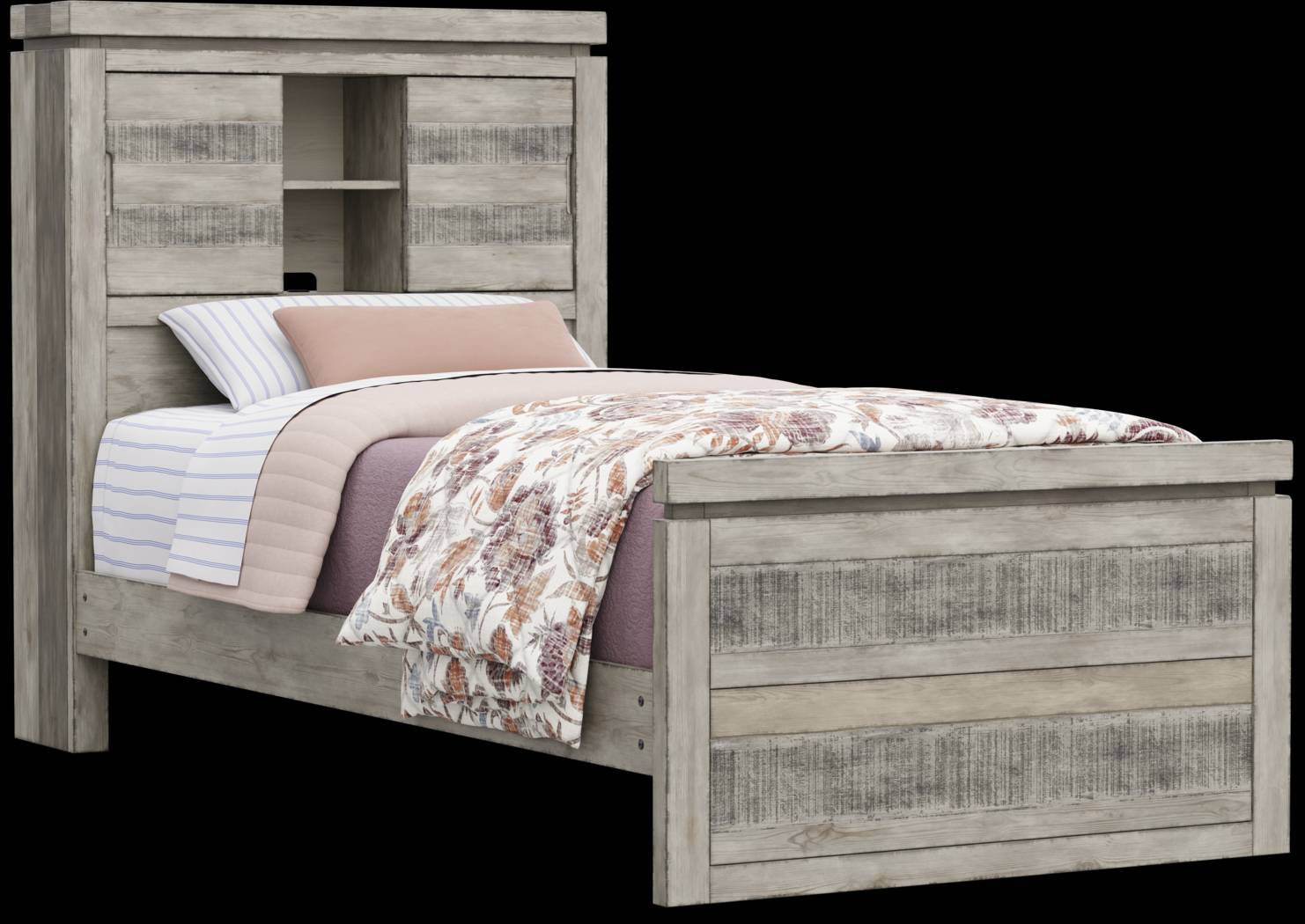 Kids Westover Hills Jr Gray Twin Bookcase Bed - Thumbnail - Image 1