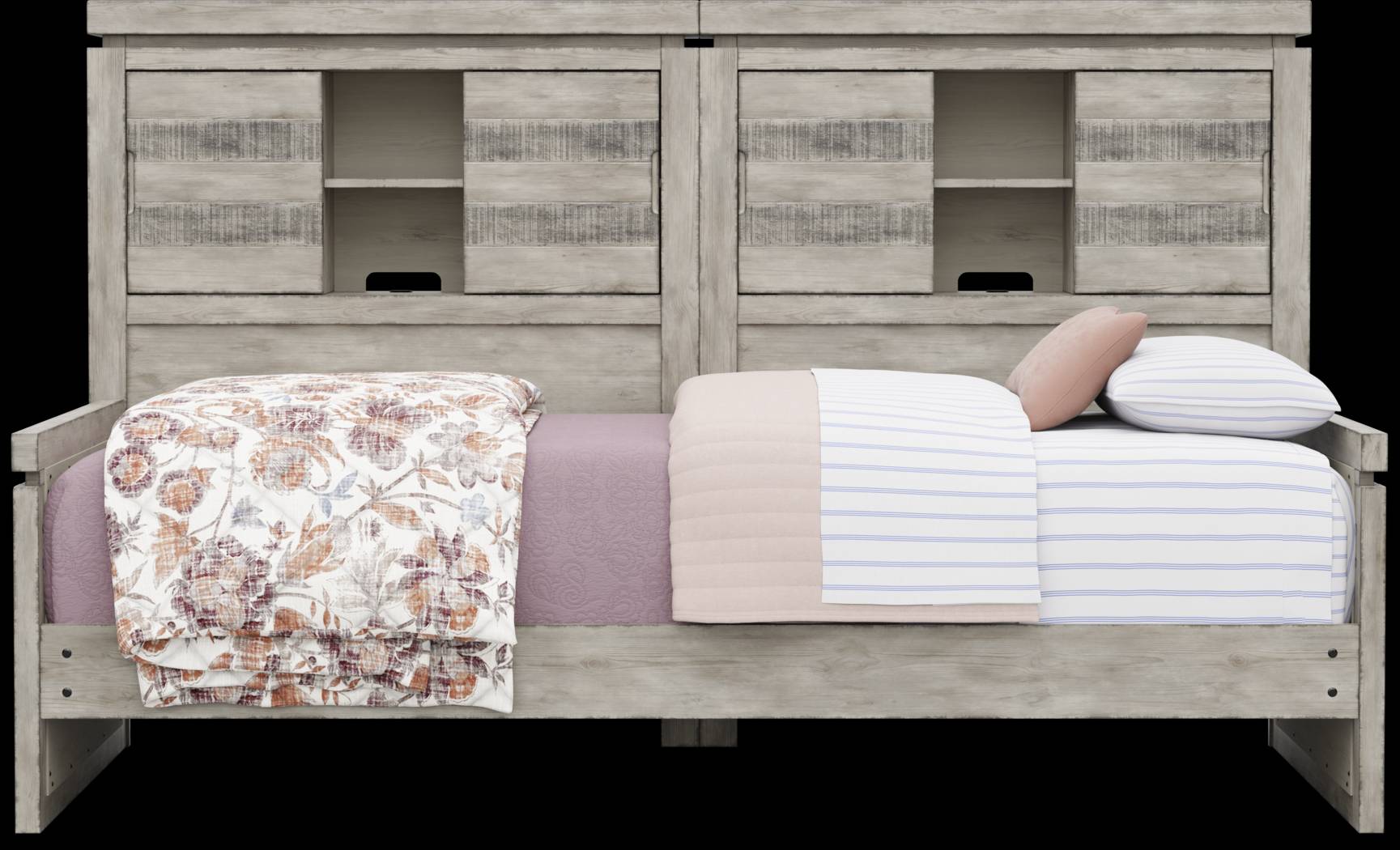 Kids Westover Hills Jr Gray Twin Bookcase Wall Bed - Thumbnail - Image 2