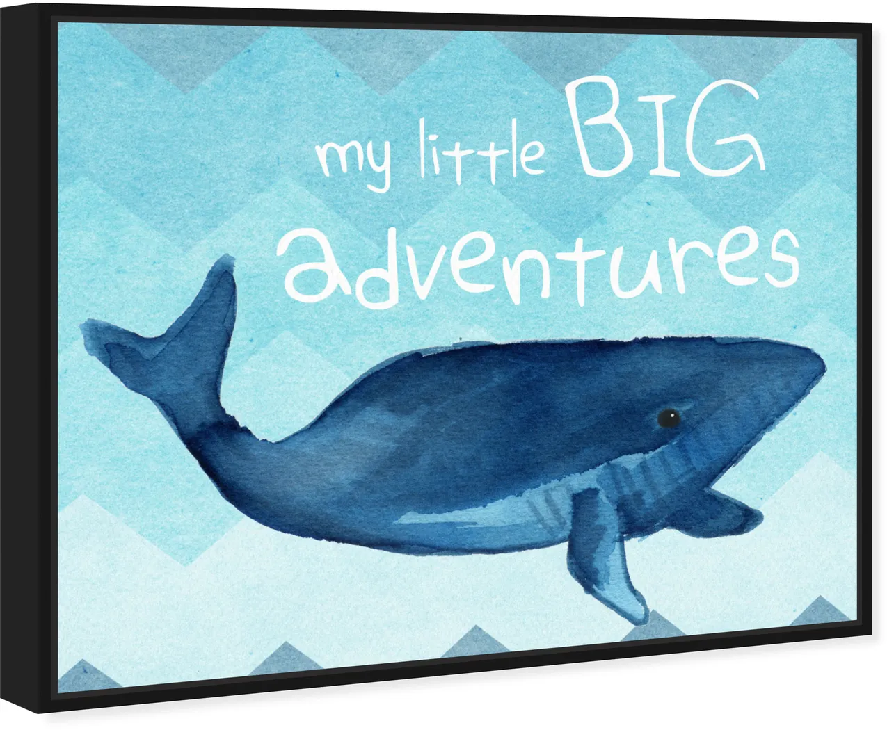 Kids Whale Adventures Blue Medium Wall Art - Thumbnail - Image 2