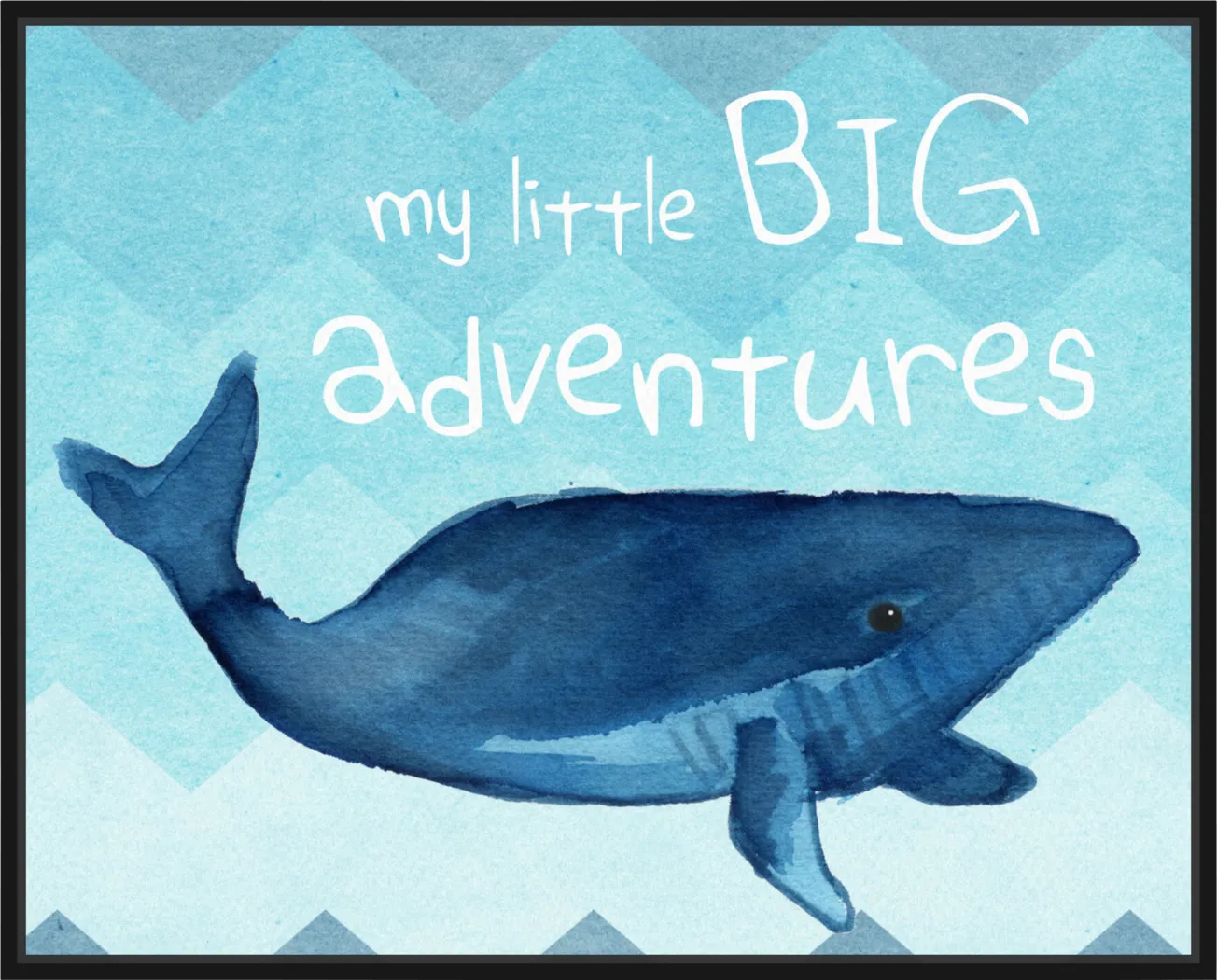 Kids Whale Adventures Blue Medium Wall Art - Thumbnail - Image 1