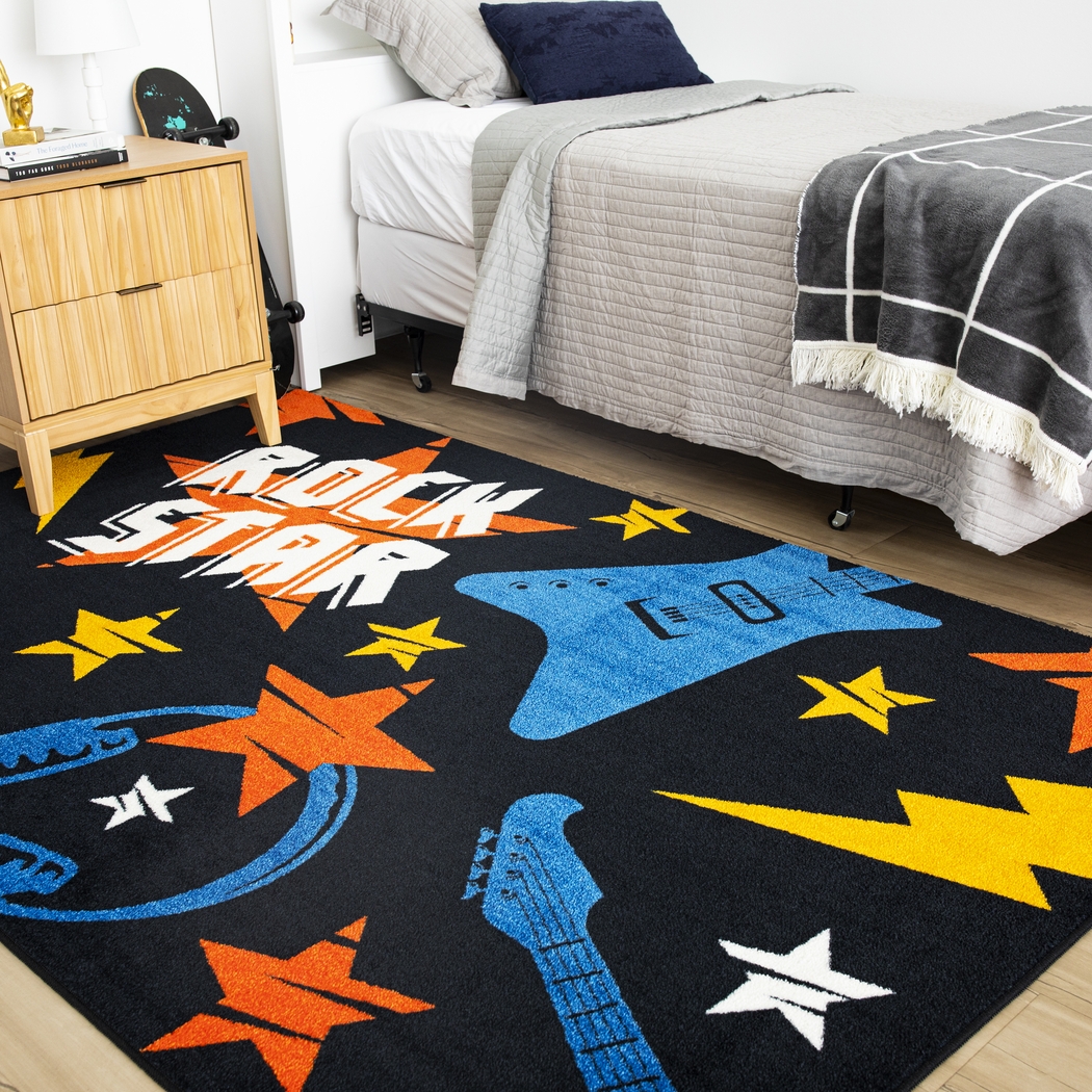 Kids Whammy Bar Black 3' x 5' Rug - Thumbnail - Image 7