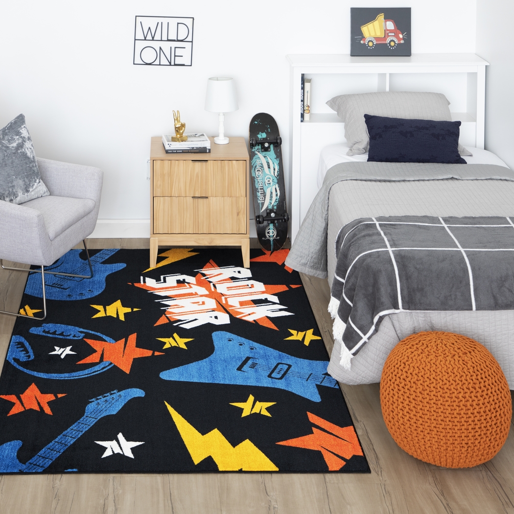 Kids Whammy Bar Black 3' x 5' Rug - Thumbnail - Image 8