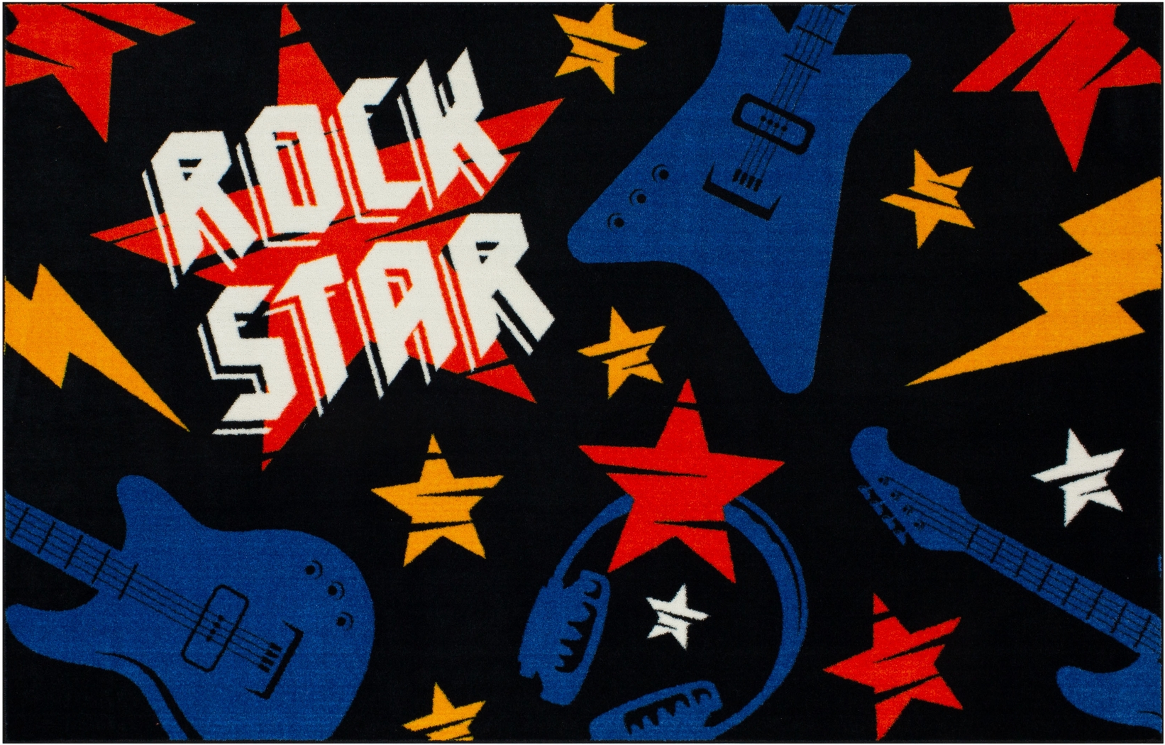 Kids Whammy Bar Black 3' x 5' Rug - Thumbnail - Image 1