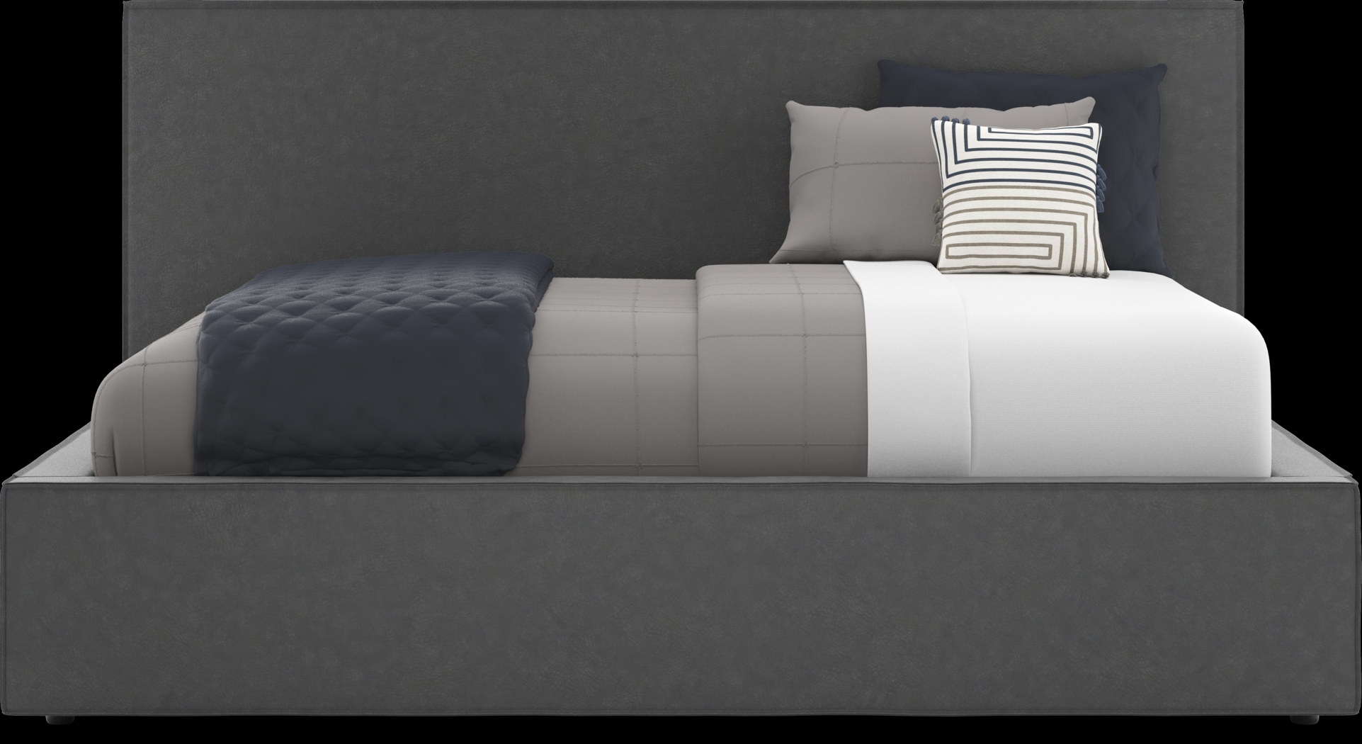 Kids Whitman Gray Full Upholstered Lounge Bed - Thumbnail - Image 2