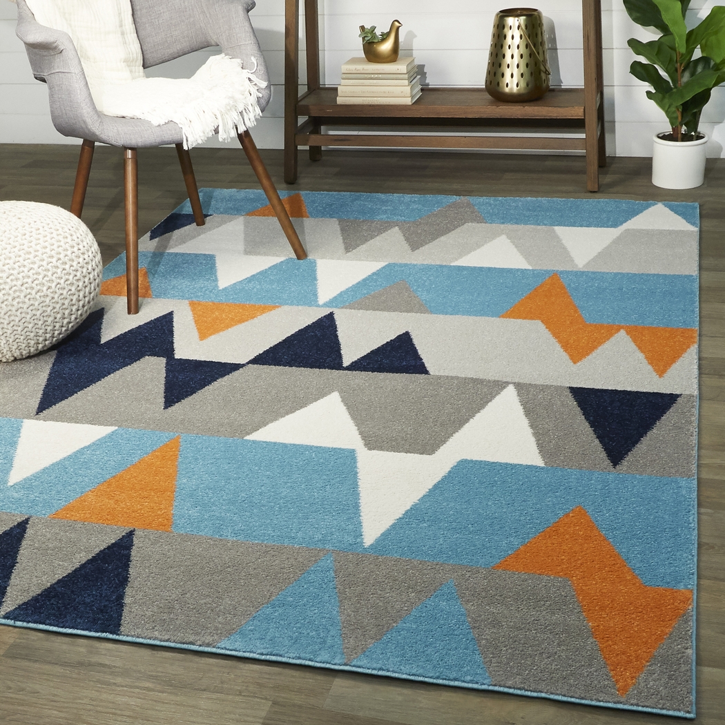 Kids Wild Angles Blue 5'3 x 7' Rug - Thumbnail - Image 2