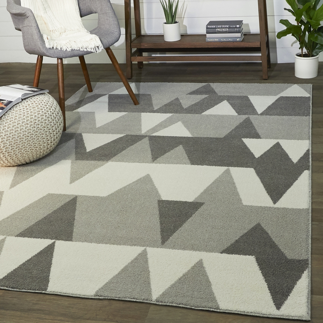 Kids Wild Angles Gray 6'7 x 9' Rug - Thumbnail - Image 2