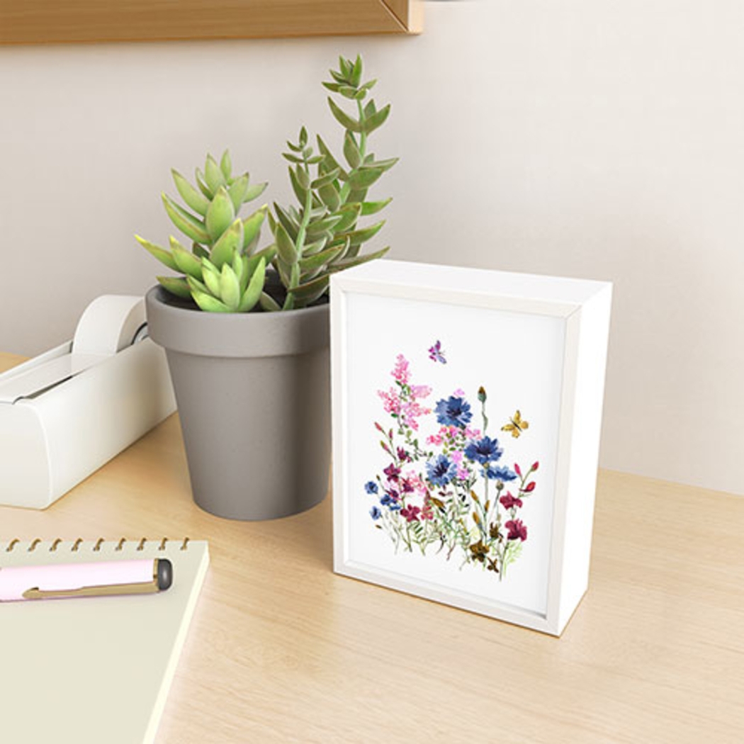 Kids Wildflower Garden White Mini Framed Art - Thumbnail - Image 2
