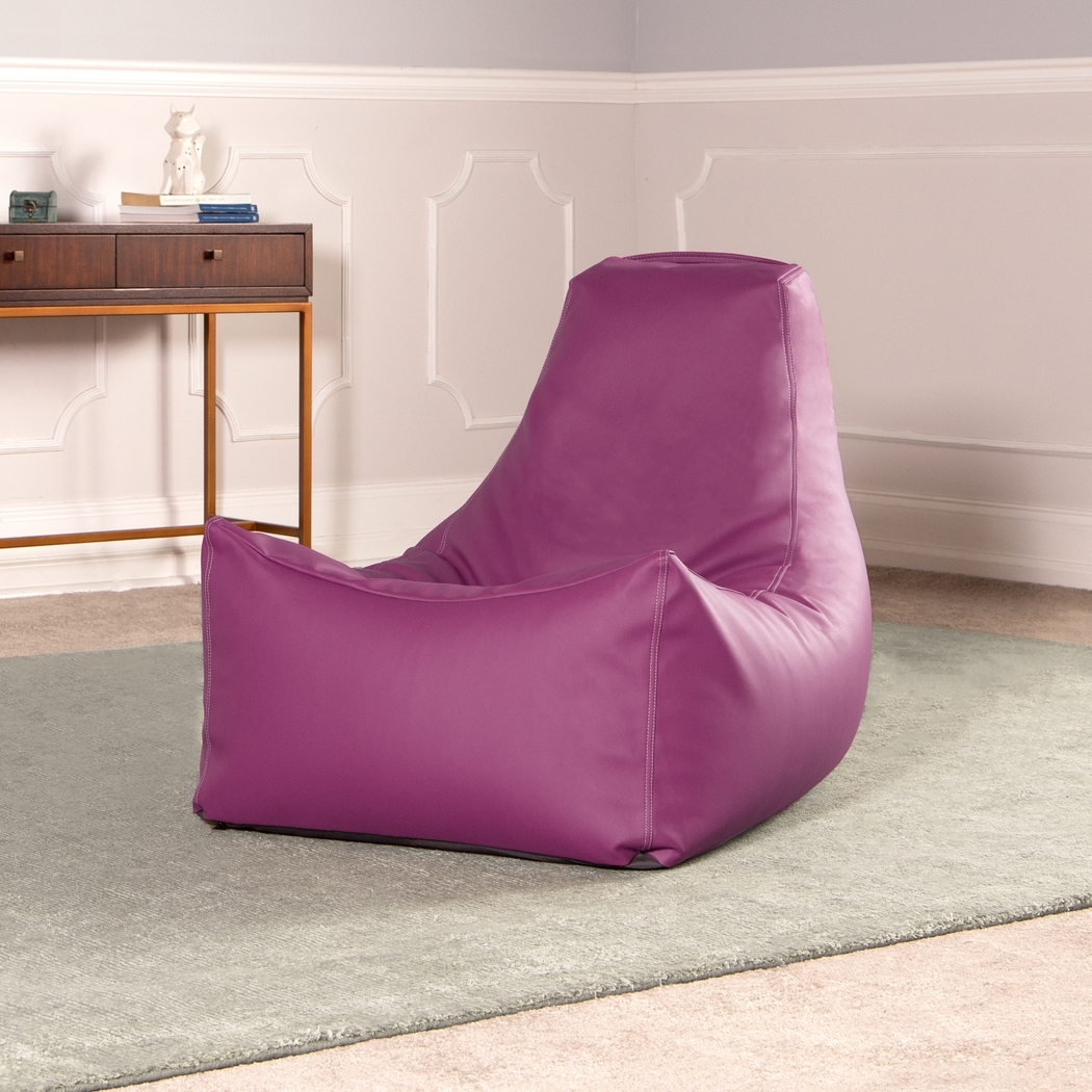 Kids Wilfy Purple Large Bean Bag Chair - Thumbnail - Image 2