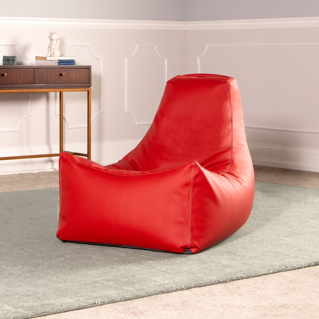 Kids Wilfy Red Large Bean Bag Chair - Thumbnail - Image 2