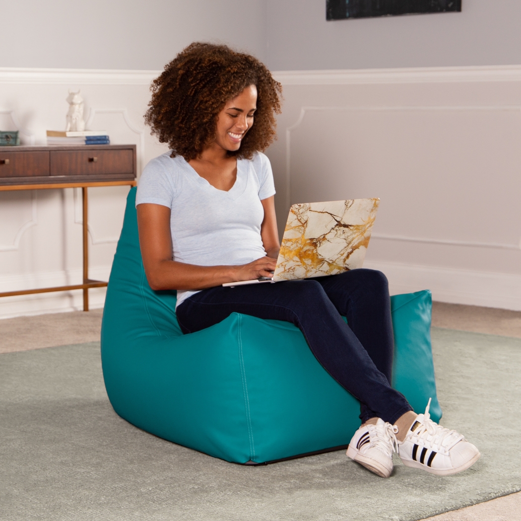 Kids Wilfy Turquoise Large Bean Bag Chair - Thumbnail - Image 3