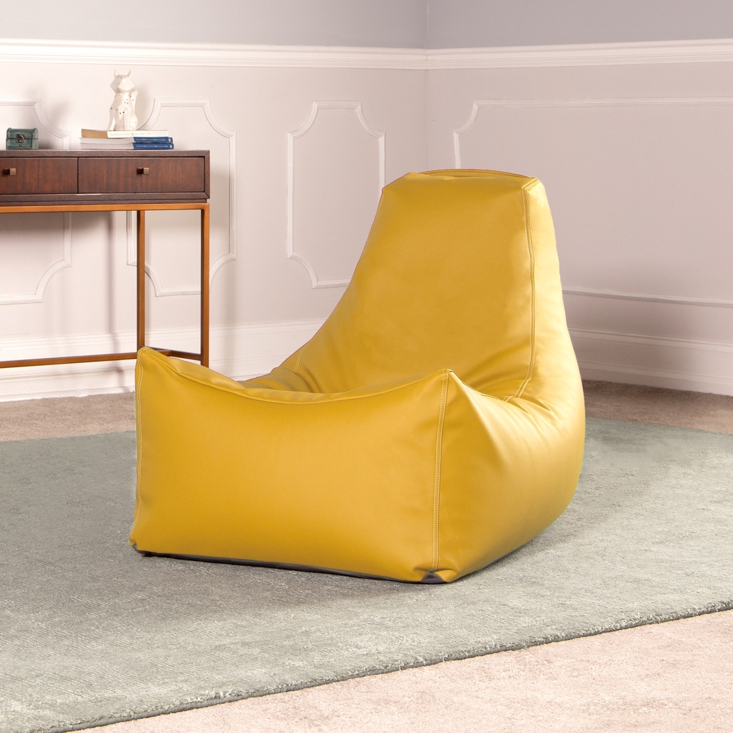 Kids Wilfy Yellow Large Bean Bag Chair - Thumbnail - Image 2