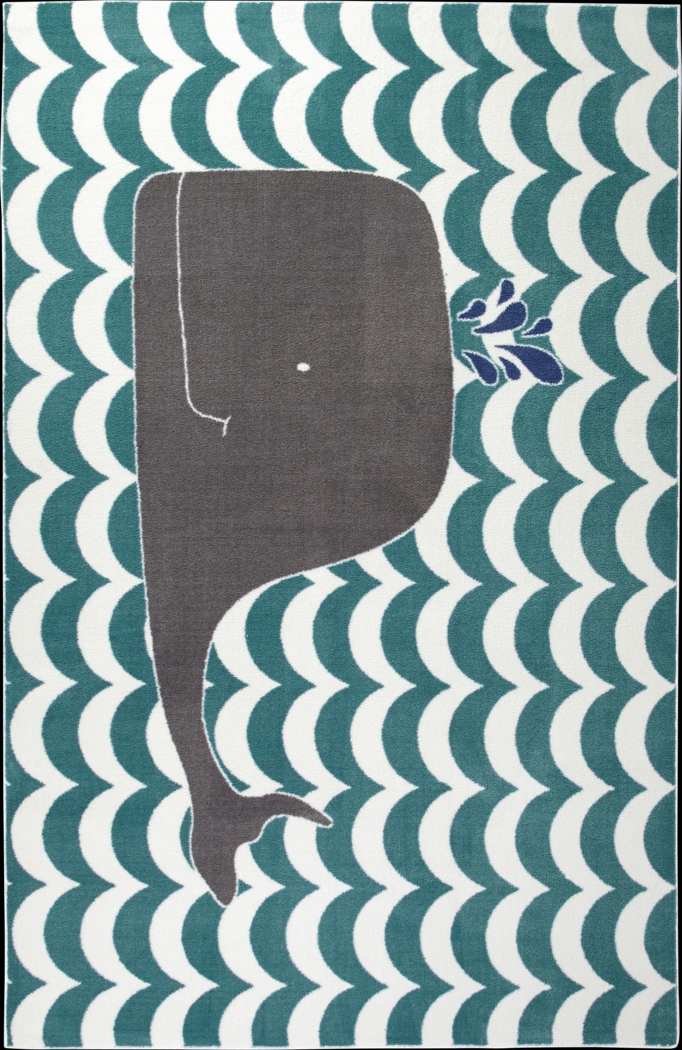 Kids Willie Wave Blue 5' x 8' Rug - Thumbnail - Image 1