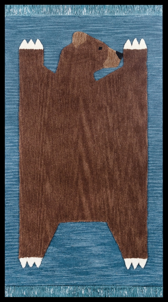 Kids Winter Bear Navy 3' x 5' Rug - Thumbnail - Image 1