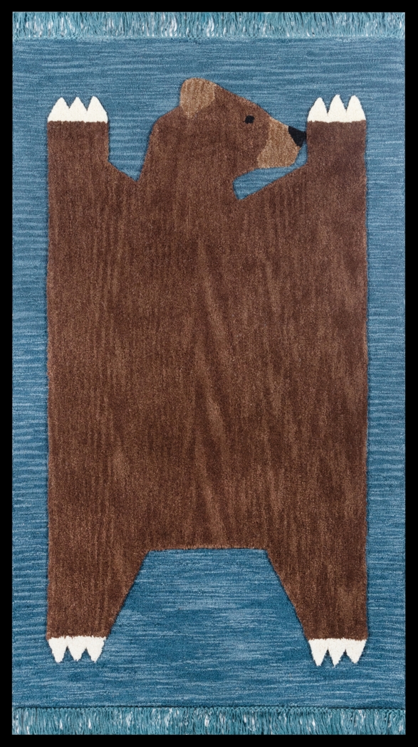 Kids Winter Bear Navy 4' x 6' Rug - Thumbnail - Image 1
