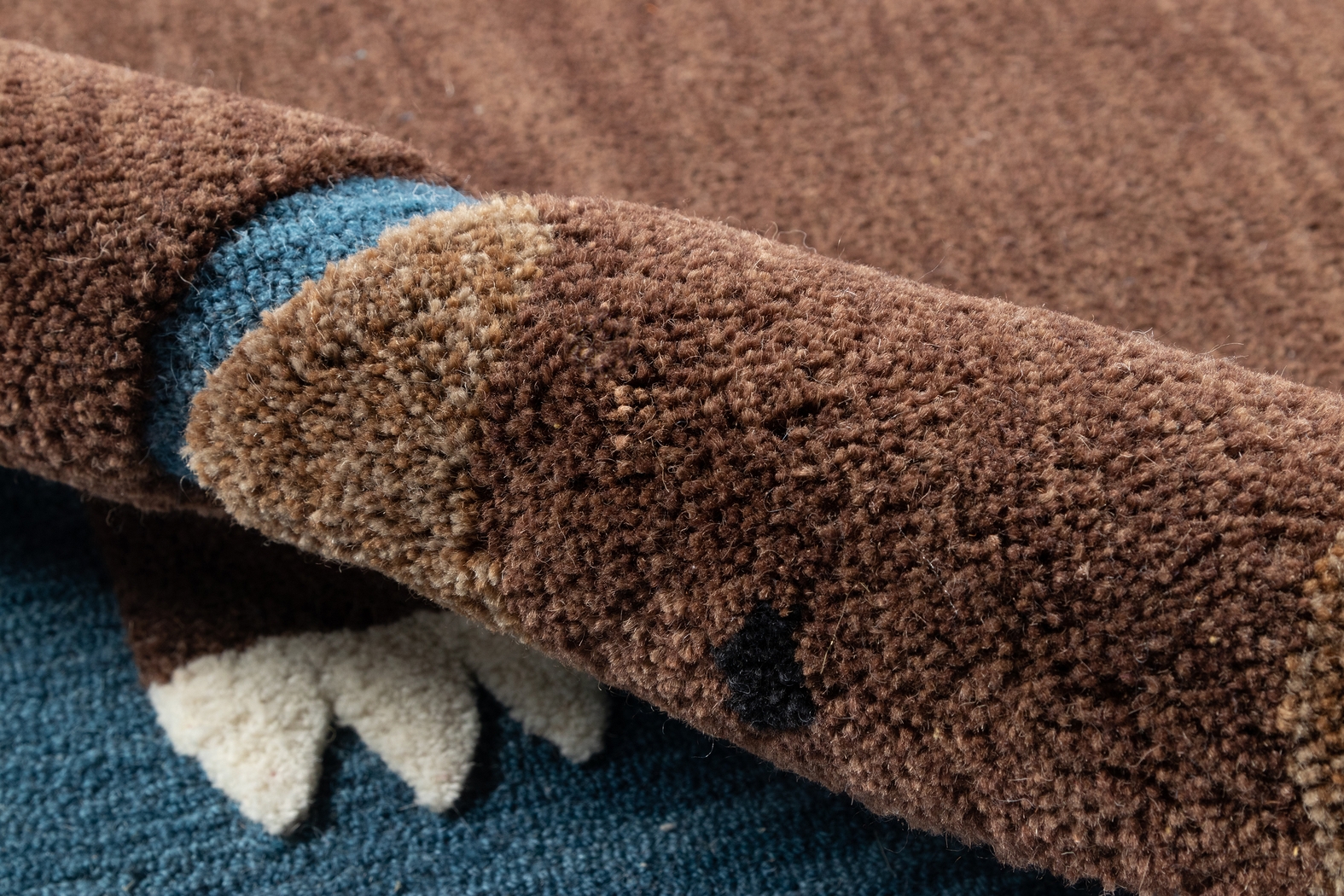 Kids Winter Bear Navy 5' x 7' Rug - Thumbnail - Image 4