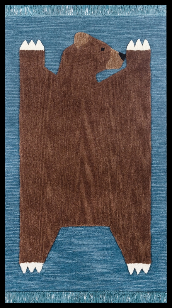 Kids Winter Bear Navy 5' x 7' Rug - Thumbnail - Image 1