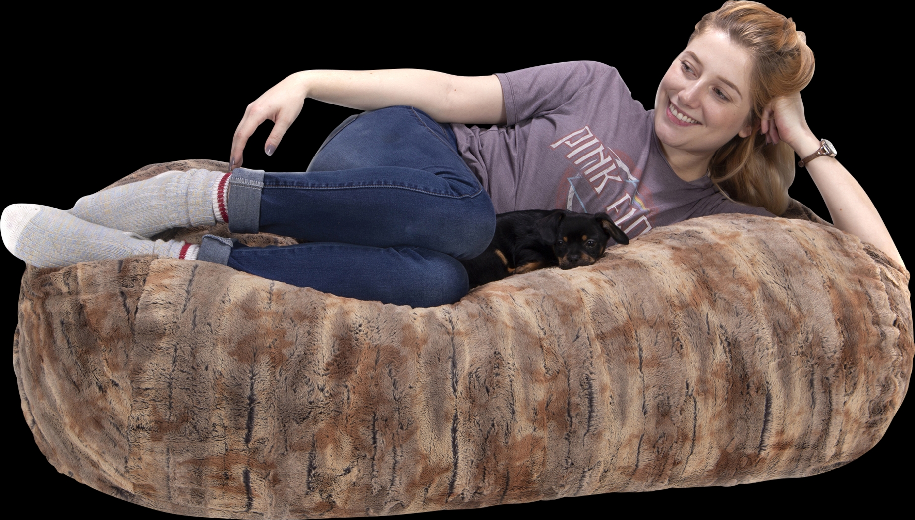 Kids Winter Dream Ginger Faux Fur Small Bean Bag - Thumbnail - Image 2