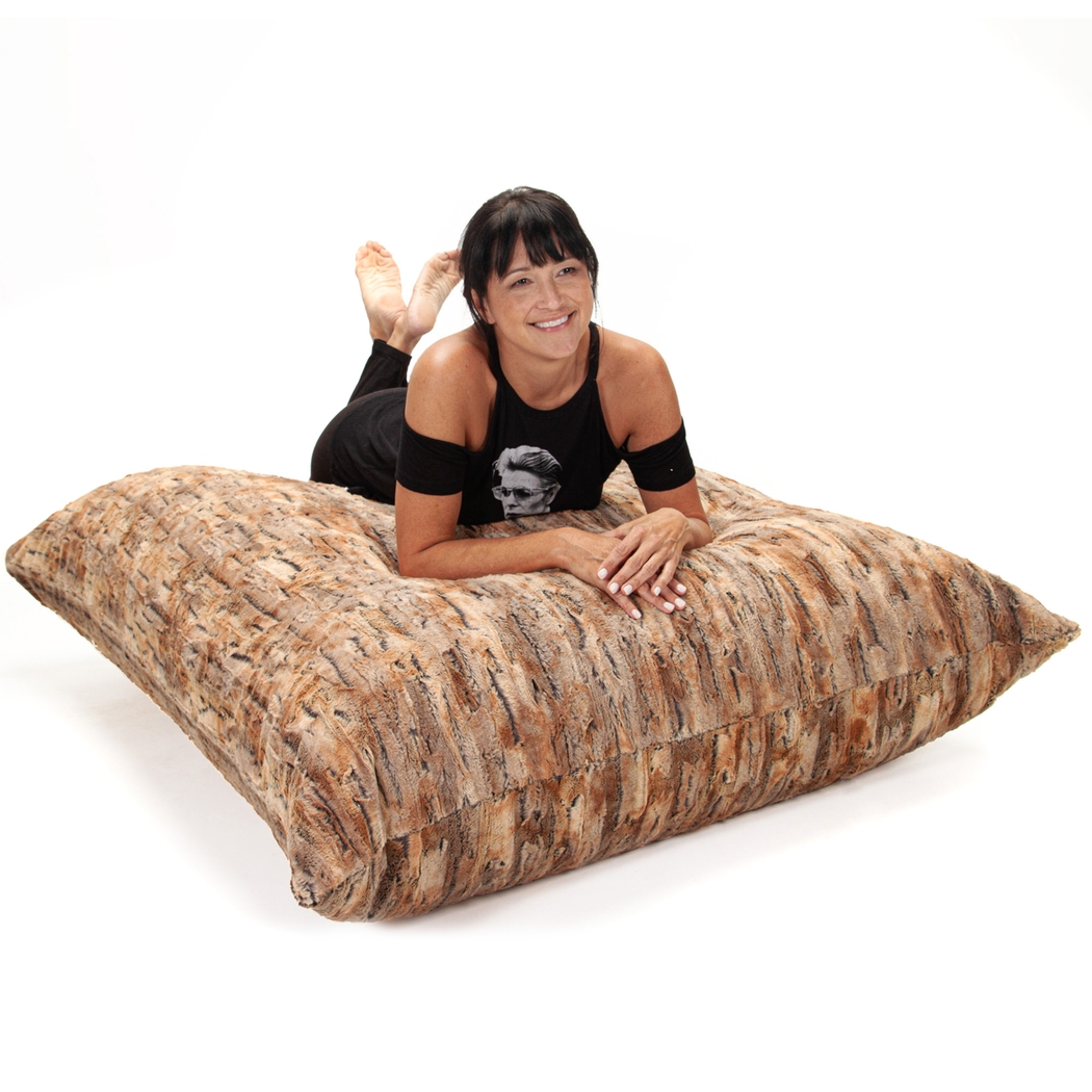 Kids Winter Dream Ginger Large Faux Fur Floor Pillow - Thumbnail - Image 2