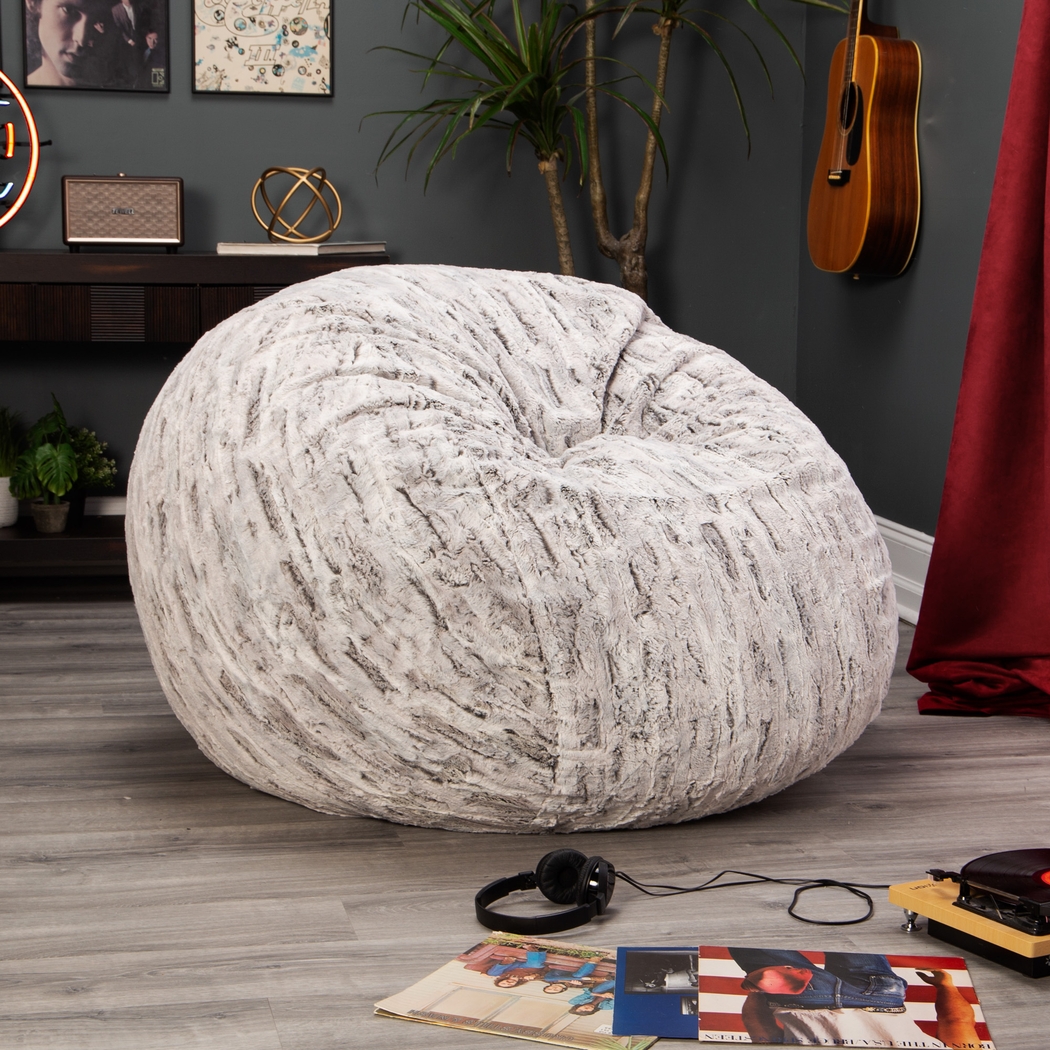 Kids Winter Dream Silver Faux Fur Bean Bag - Thumbnail - Image 3