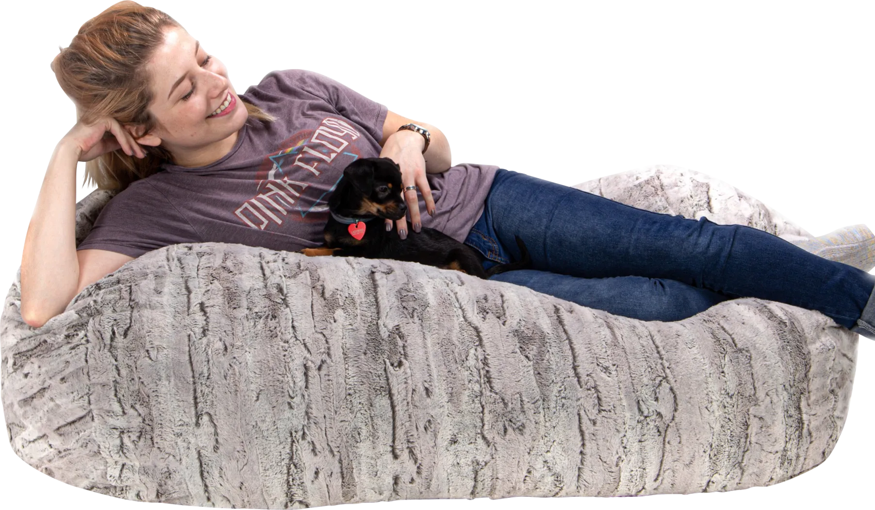 Kids Winter Dream Silver Faux Fur Small Bean Bag - Thumbnail - Image 2