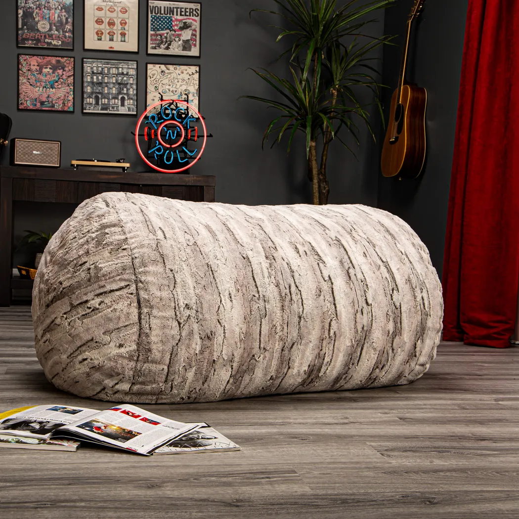 Kids Winter Dream Silver Faux Fur Small Bean Bag - Thumbnail - Image 3