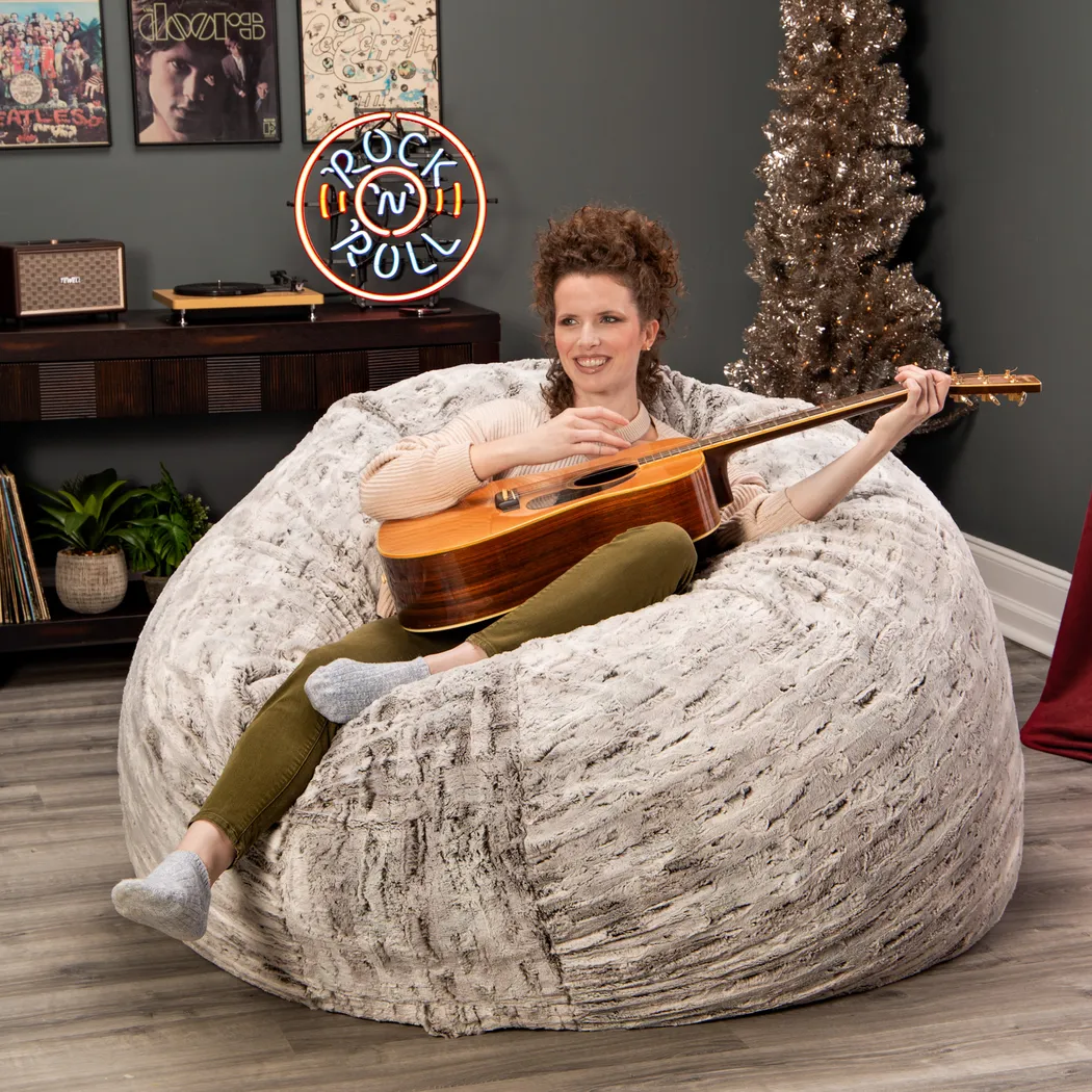 Kids Winter Dream Silver Large Faux Fur Bean Bag - Thumbnail - Image 6