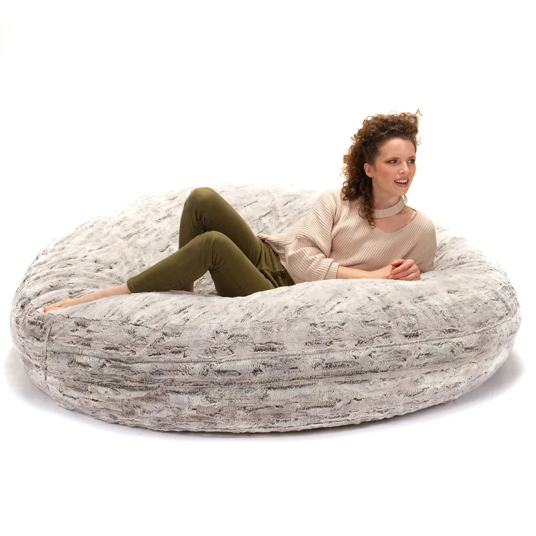 Kids Winter Dream Silver Large Faux Fur Bean Bag - Thumbnail - Image 3