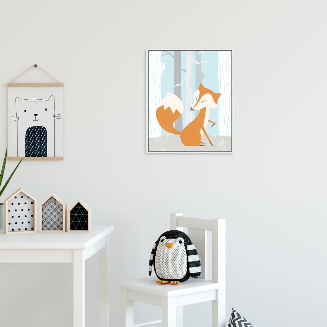 Kids Winter Fox Blue Medium Wall Art - Thumbnail - Image 3