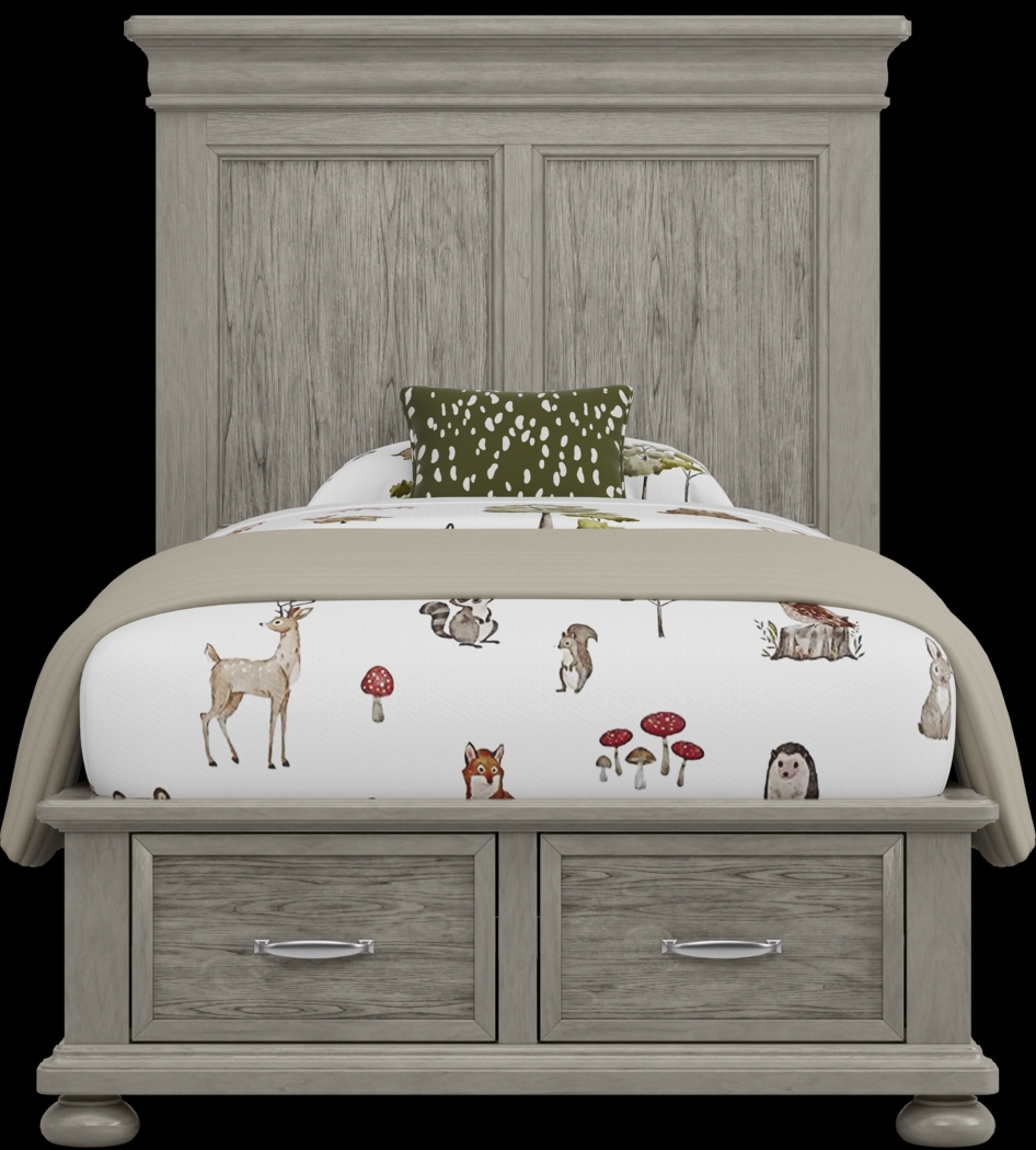 Kids Woodland Adventures Classic Gray Twin Storage Bed - Thumbnail - Image 4