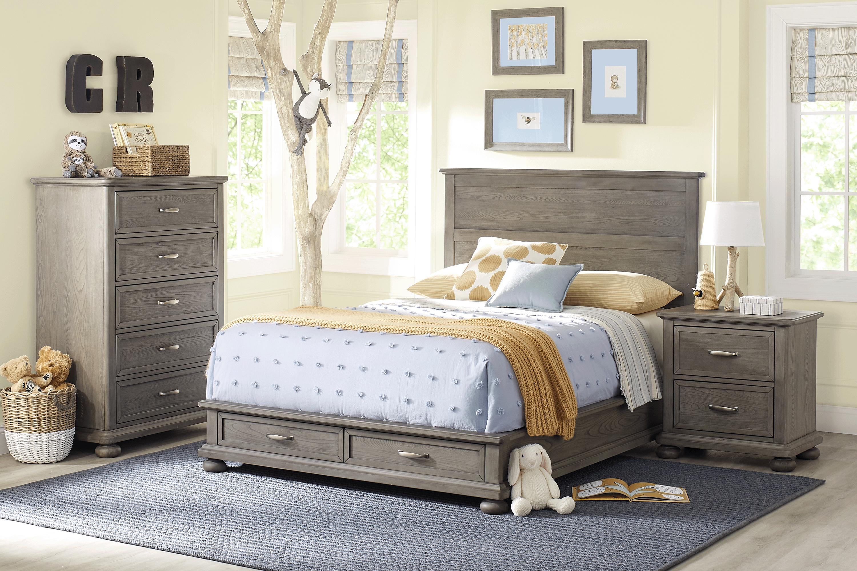 Disney Baby Woodland Adventures with Winnie the Pooh Classic Gray 5 Pc Full Platform Bedroom - Thumbnail - Image 1