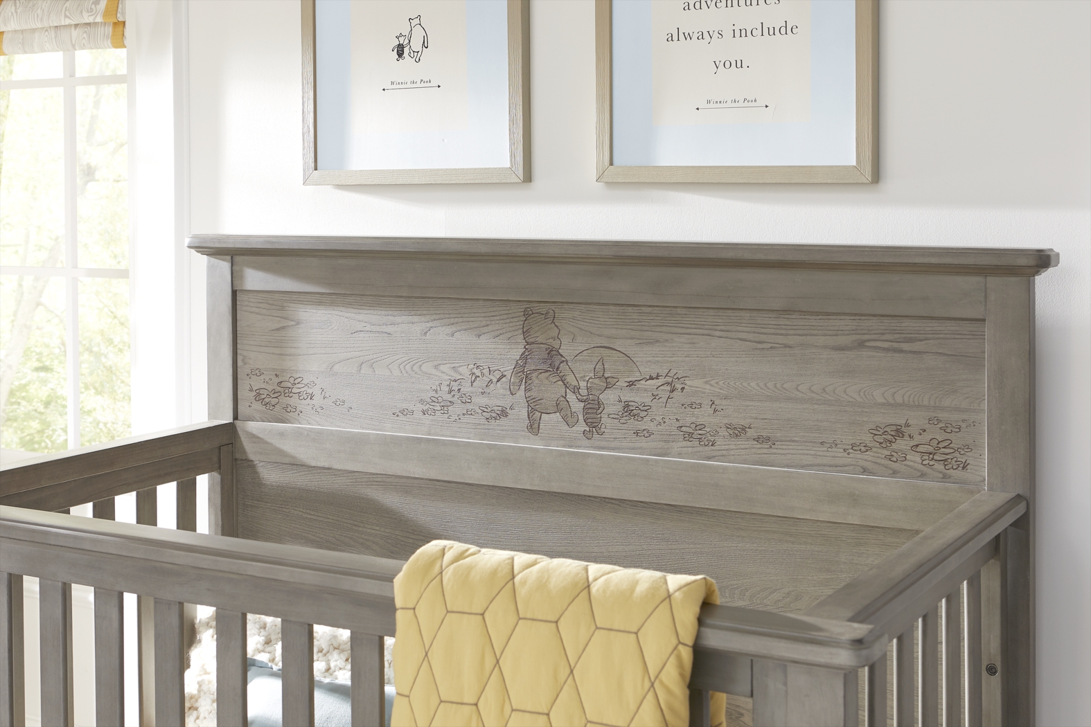 Disney Baby Woodland Adventures with Winnie the Pooh Classic Gray 6 Pc Nursery with Conversion Rails - Thumbnail - Image 6