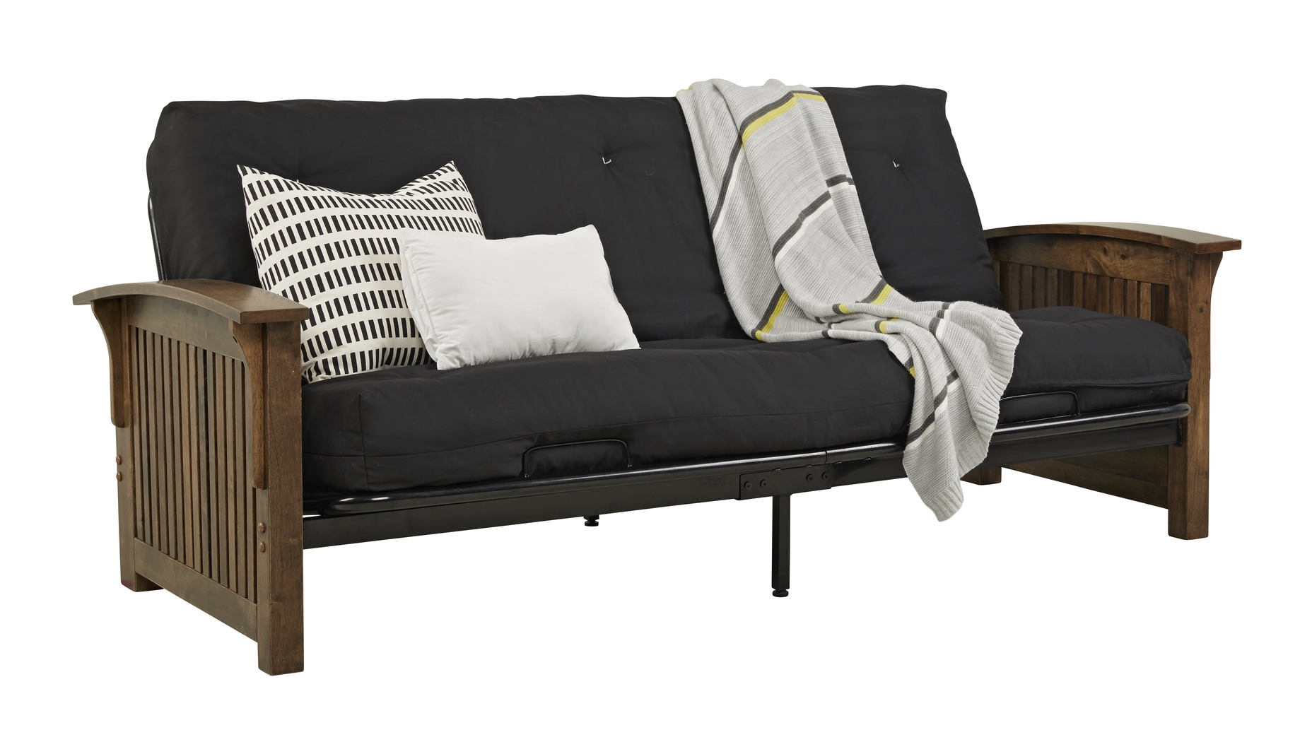 Kids Woodlyn Antique Brown Futon - Thumbnail - Image 2