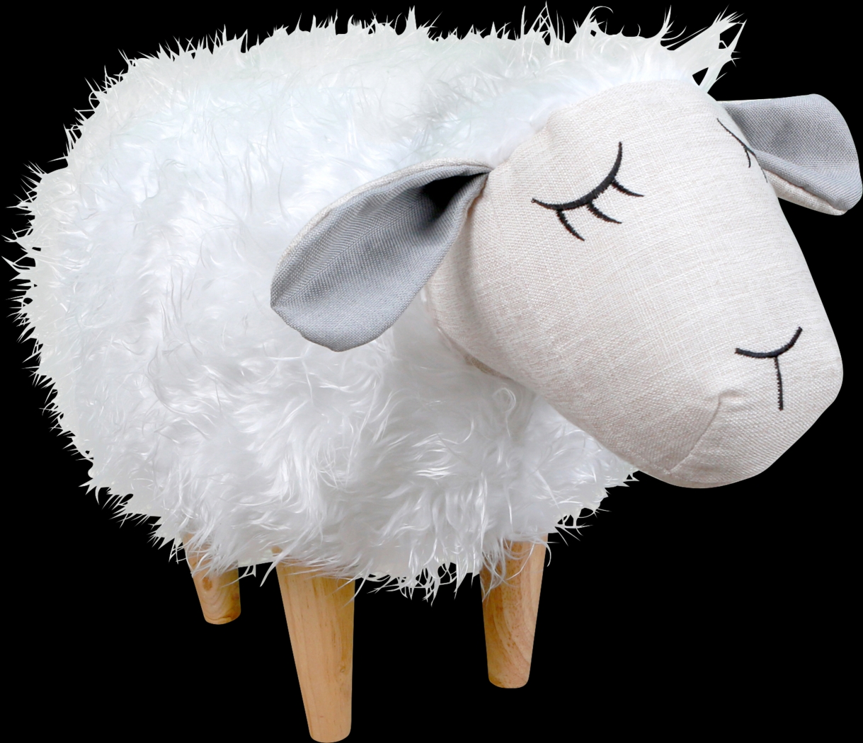 Kids Wooly the Sheep White Ottoman - Thumbnail - Image 1