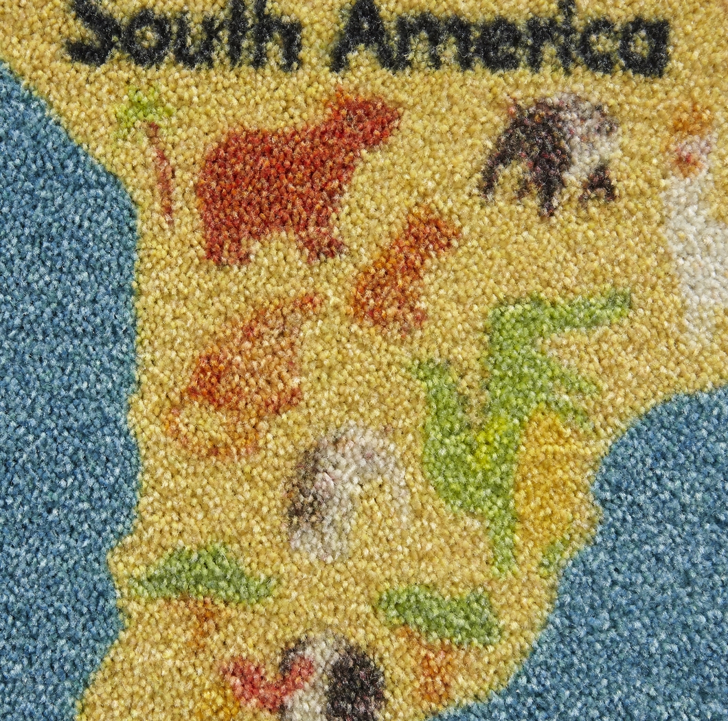 Kids World Of Animals Blue 3' x 5' Rug - Thumbnail - Image 4