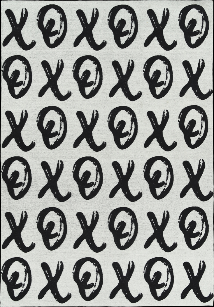Kids X's and O's Black 7' x 9' Rug - Thumbnail - Image 1