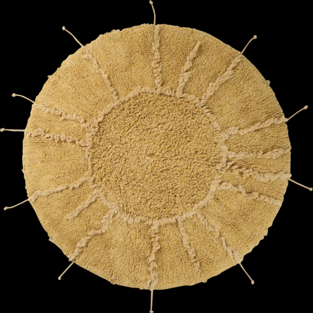 Kids Yellow 3'3 Solar Round Rug - Thumbnail - Image 1