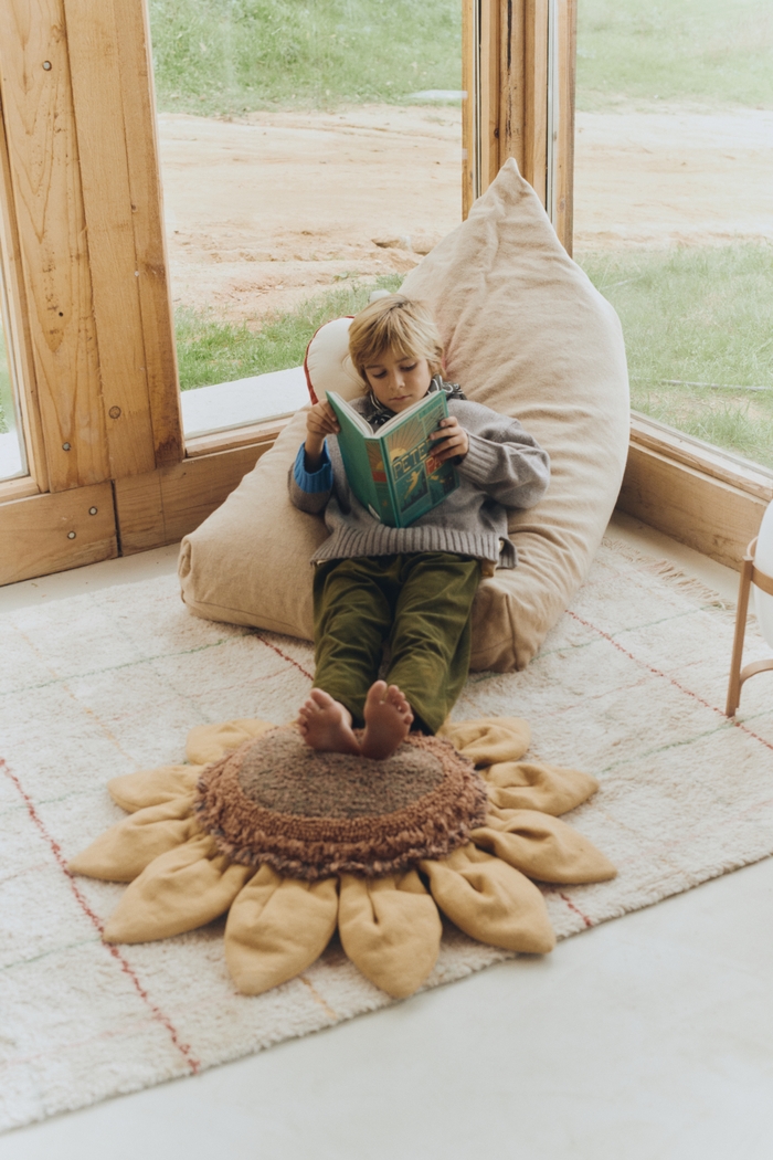 Kids Yellow/Brown Sunflower Floor Pillow - Thumbnail - Image 3