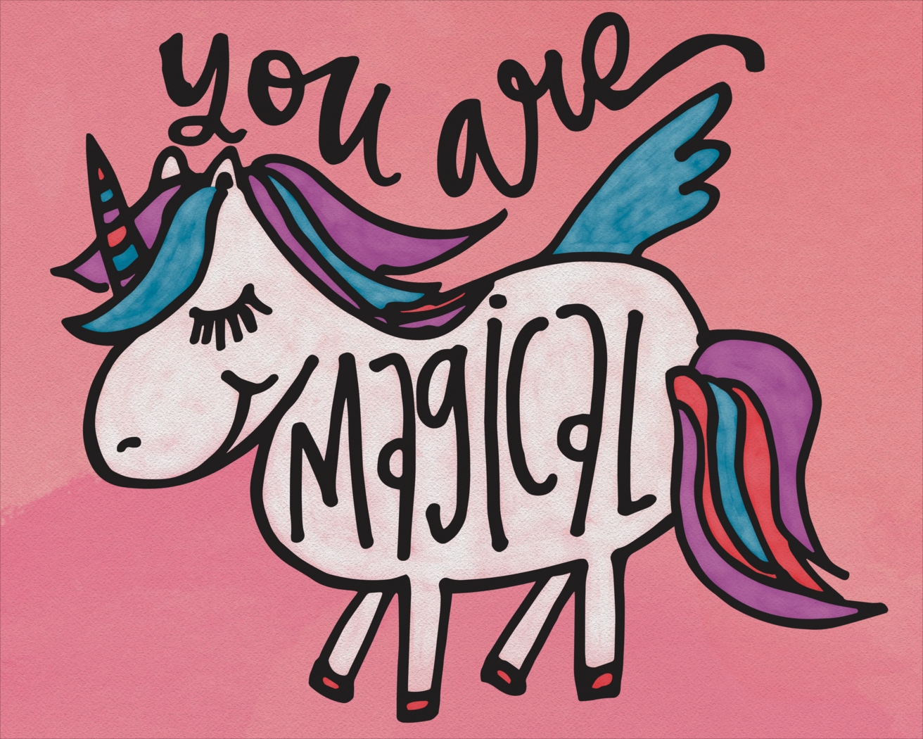 Kids You Are Magical Pink Canvas Wall Art - Thumbnail - Image 1