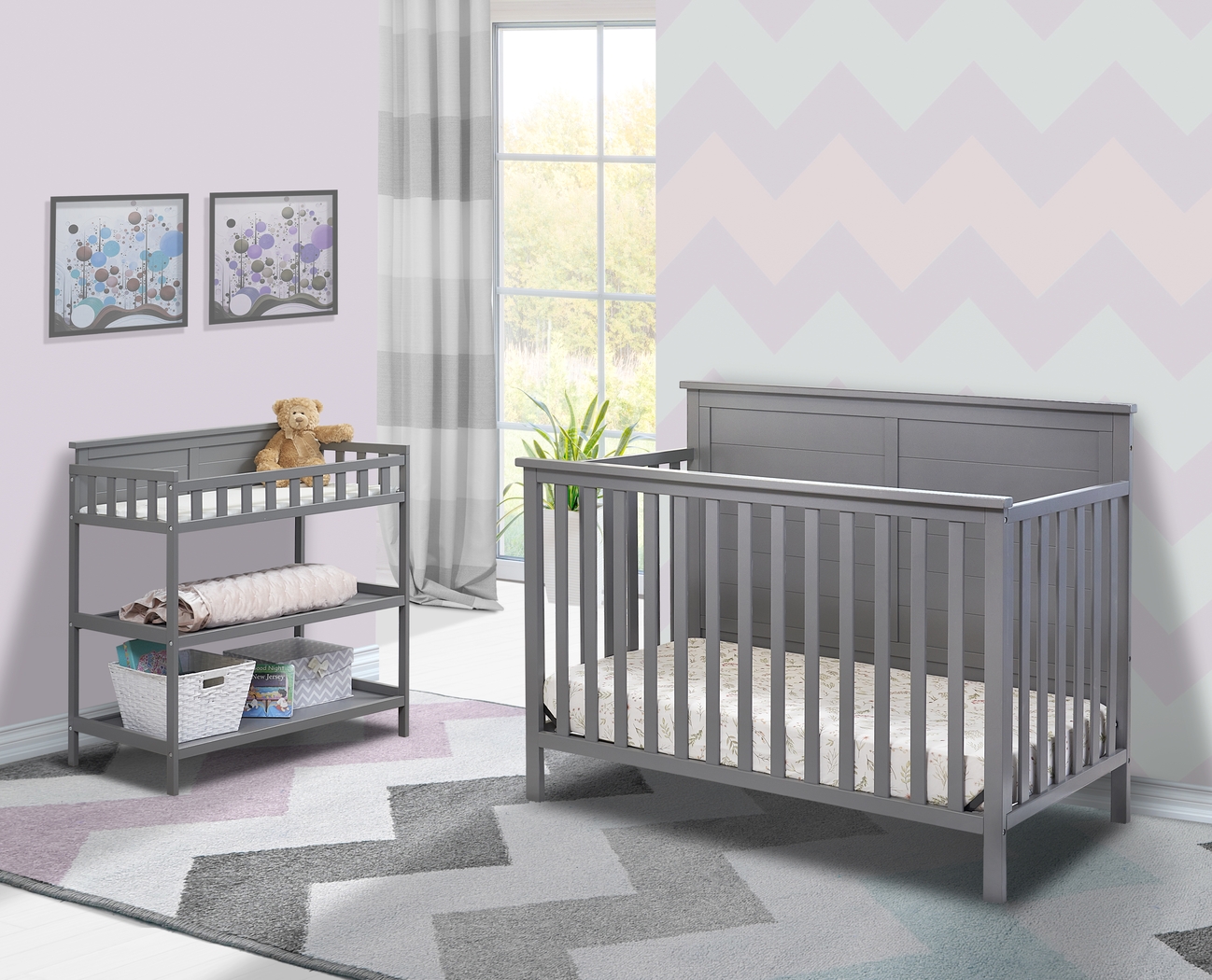 Kids Zivau Gray Convertible Crib - Thumbnail - Image 3