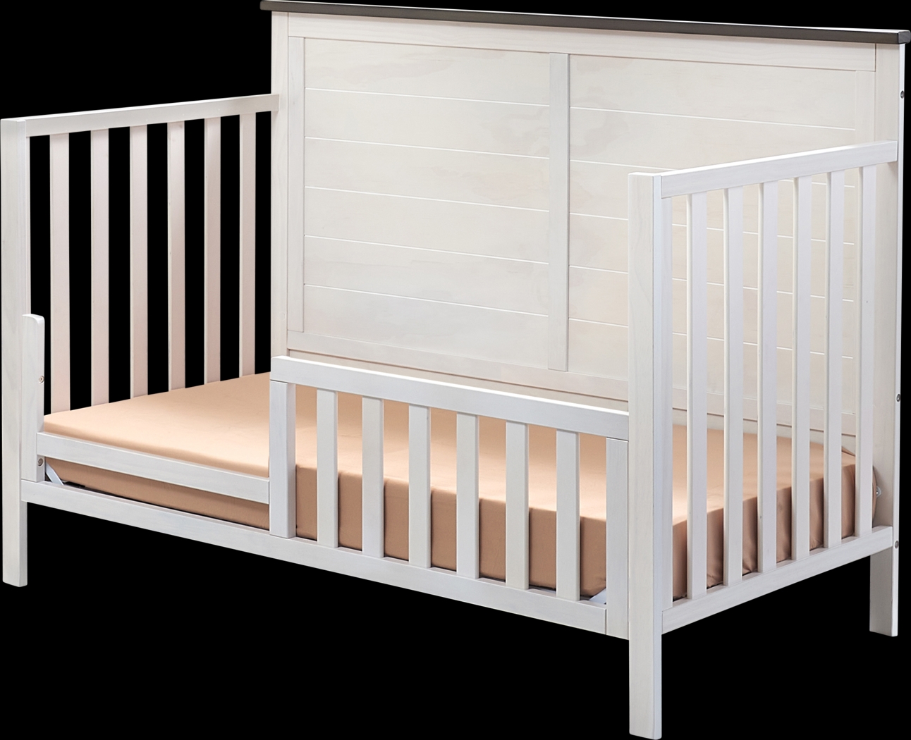 Kids Zivau White/Brown Convertible Crib - Thumbnail - Image 4
