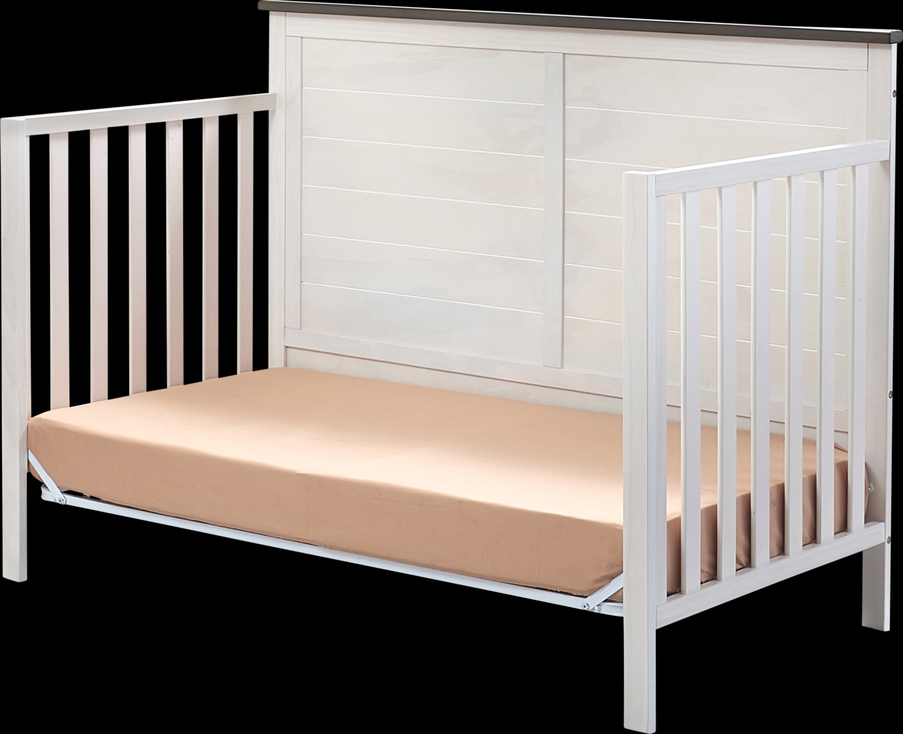 Kids Zivau White/Brown Convertible Crib - Thumbnail - Image 5