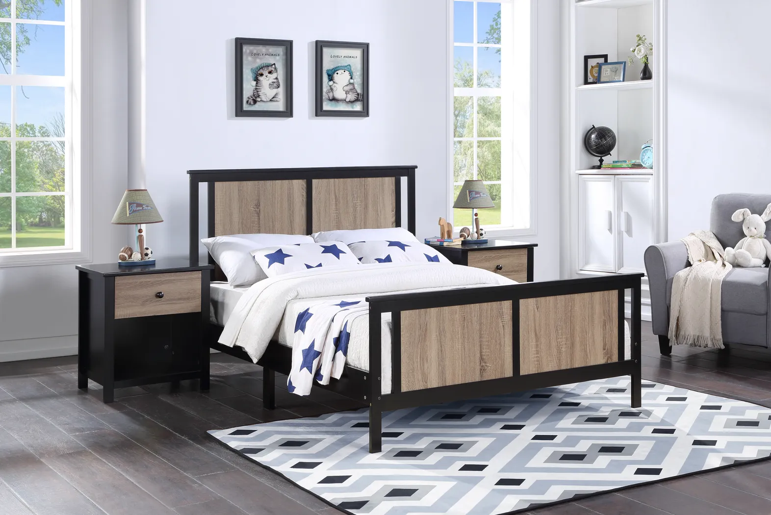 Kids Zolari Black Twin Bed - Thumbnail - Image 2