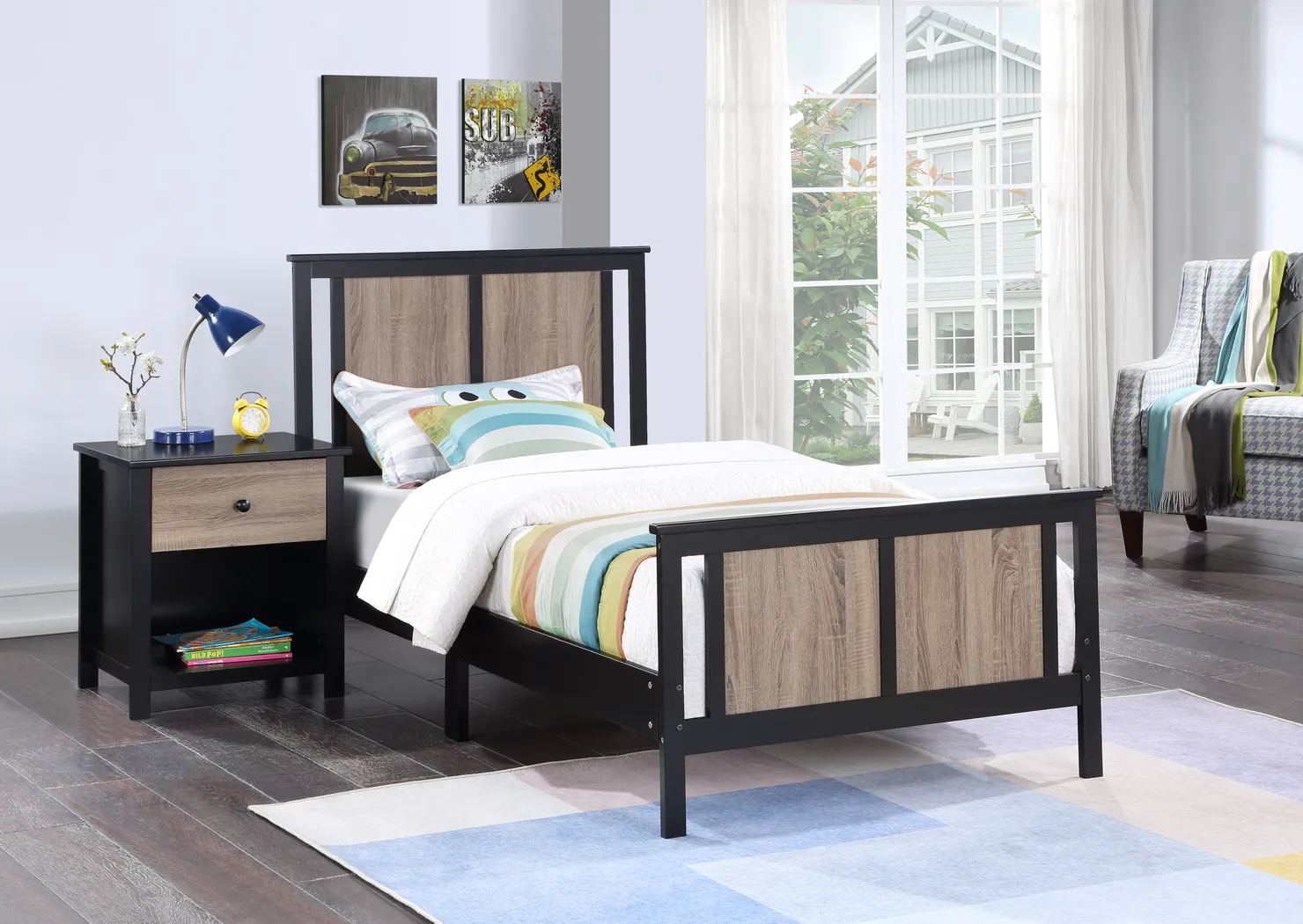Kids Zolari Black Twin Bed - Thumbnail - Image 3